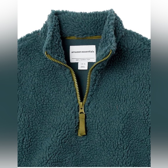 Amazon Essentials Boys and Toddlers' Polar Fleece Lined Sherpa Quarter-Zipper 3T - Picture 2 of 16